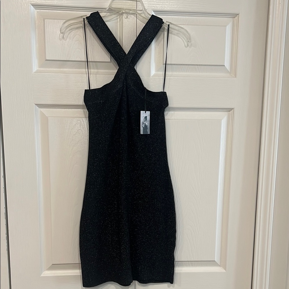 Sincerely Jules Black Halter Sheath Dress